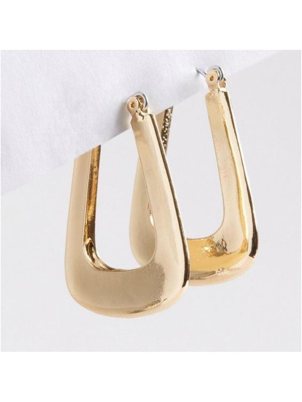 Torrid Gold Rounded U Square Hoop Earrings High Shine NEW